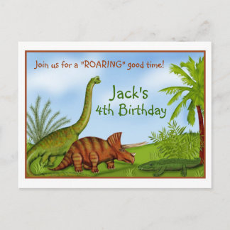 Invitation Carte Postale Dinosaure