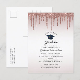 Invitation Carte Postale Diplômé 2025 Fête de fin d'études Moderne Élégante