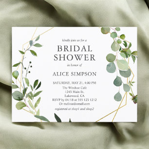 Invitation Carte Postale Douceur Eucalyptus Élégant Baby Shower