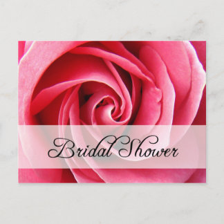 Invitation Carte Postale douche de la nuptiale : Rose rose :