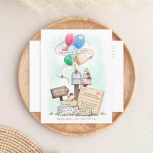 Invitation Carte Postale Douche par courrier Baby shower virtuel Balloon bo