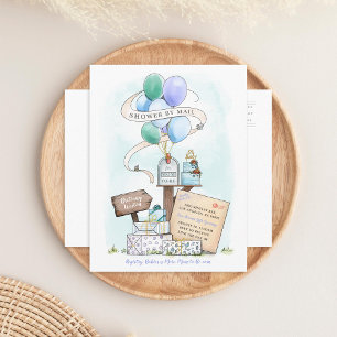 Invitation Carte Postale Douche par courrier Baby shower virtuel Balloon bo