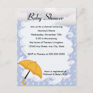 Invitation Carte Postale Douches d'invitation de baby shower de bonheur