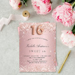 Invitation Carte Postale Doux 16 rose rose rose rose rose rose parties scin<br><div class="desc">Pour une soirée Sweet 16, 16ème anniversaire. Arrière - plan de dégradé rose vif. Décoré avec de la poussière de parties scintillant en faux or rose. Personnalisez et ajoutez un nom et des détails du parti. Le nom est écrit avec un script de style écrit à la main. Le numéro...</div>