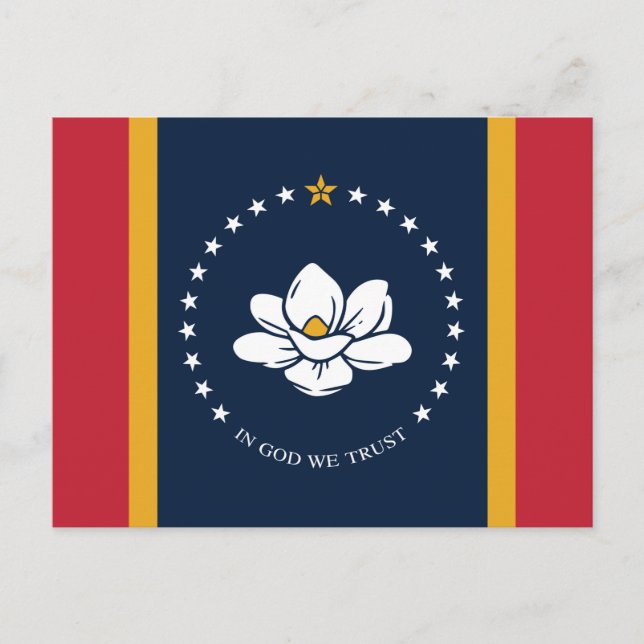 Invitation Carte Postale Drapeau Mississippi 2020 Nouveau (Devant)
