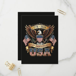 Invitation Carte Postale Drapeau USA 250e anniversaire 250 ans d'Amérique