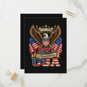 Invitation Carte Postale Drapeau USA 250e anniversaire 250 ans d'Amérique