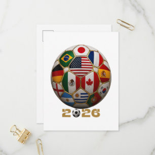 Invitation Carte Postale Drapeau USA Coupe du Monde de Football 2026