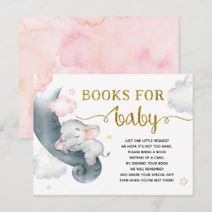Invitation Carte Postale Dreamy Stars Elephant Girl Books for Baby