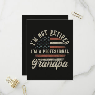 Invitation Carte Postale Drôle de retraite "Je suis un grand-père professio