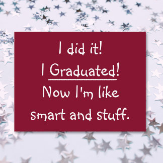 Invitation Carte Postale Drôle Smart Grad Gradud fiche d'invitation