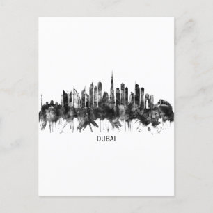Invitation Carte Postale Dubaï Skyline BW