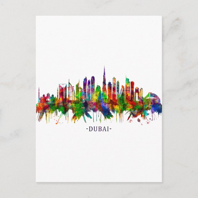 Invitation Carte Postale Dubaï United Arab Emirat Skyline (Devant)