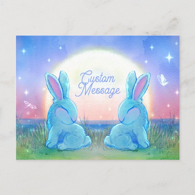 Invitation Carte Postale Dusk Bunnies Customizable (Devant)