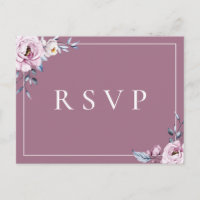 Dusty Blue Mauve Floral RSVP Song Choix