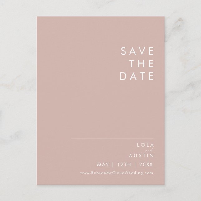 Invitation Carte Postale Dusty Boho | Rose et violet Enregistrer la date (Devant)