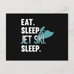 Invitation Carte Postale Eat Sleep Jet Ski Ski Skier Sports nautiques