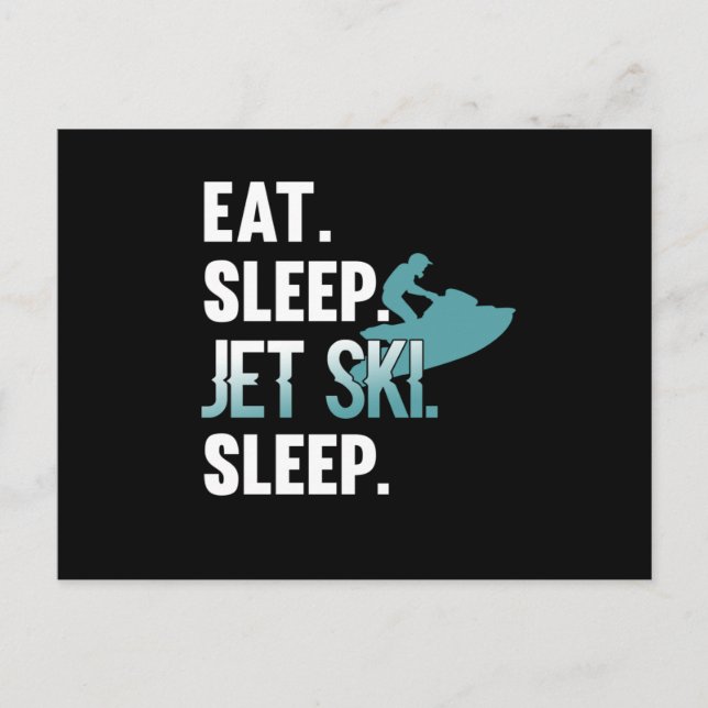 Invitation Carte Postale Eat Sleep Jet Ski Ski Skier Sports nautiques (Devant)