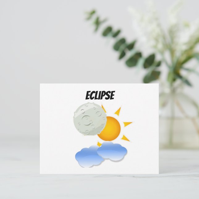 Invitation Carte Postale Éclipse (Debout devant)