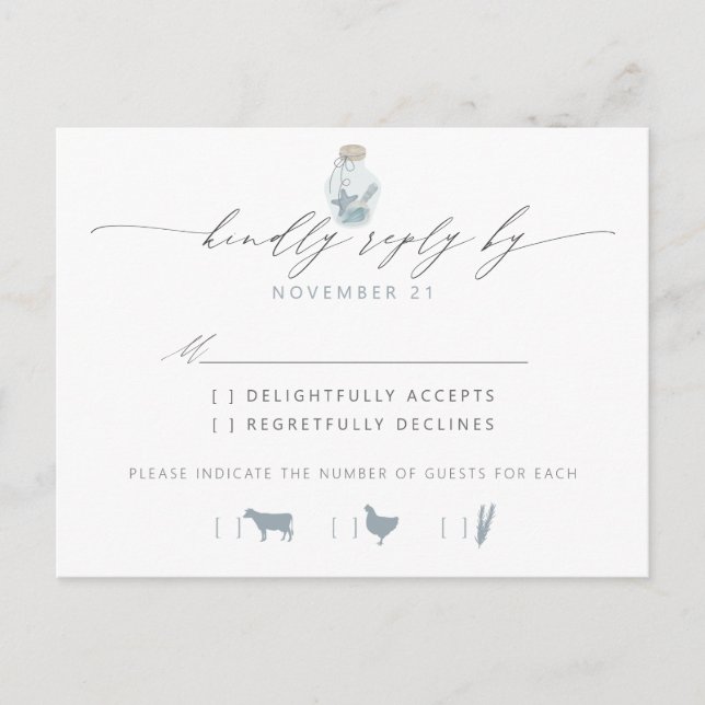 Invitation Carte Postale Elégant Beach Seashell Script Wedding RSVP (Devant)