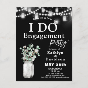 Invitation Carte Postale Elégant Eucalyptus Verdure I Do Engagement Party
