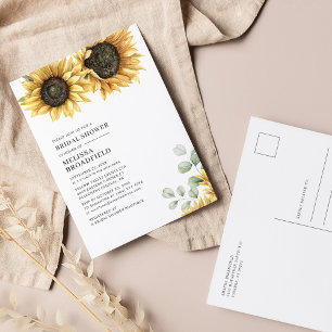 Invitation Carte Postale Élégant feuillage d'eucalyptus Shower de mariage t