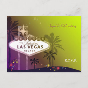 Invitation Carte Postale Élégant Las Vegas Nevada Mariage RSVP