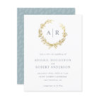 Élégant Mariage des initiales de la couronne d'or