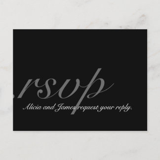 Invitation Carte Postale Elegant Monogram RSVP Postcard pour Mariage