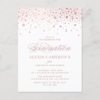 Élégant Rose Faux Gold Foil Confetti Graduation