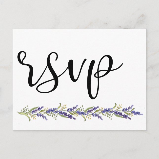 Invitation Carte Postale Elégant Wisteria arbre minimal Mariage Rsvp (Devant)