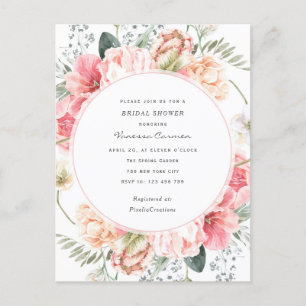 Invitation Carte Postale Elégante floraison fleurie, chic jardin fleurs ten