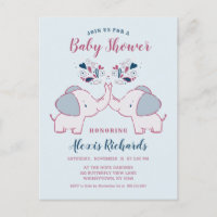 Eléphants et Coeurs adorables Baby shower mignon