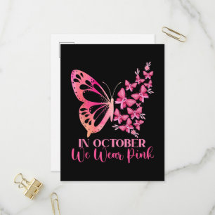 Invitation Carte Postale en octobre nous portons du rose pour la sensibilis
