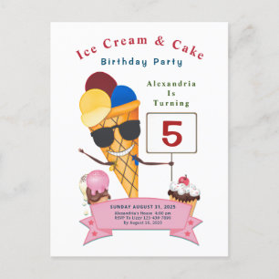 Invitation Carte Postale Enfants Anniversaire Fun Cute