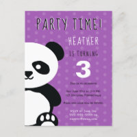 Enfants Personnalisés Panda Kawaii Violet Annivers