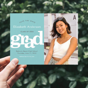 Invitation Carte Postale Enregistrer la date de graduation typographie phot