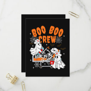 Invitation Carte Postale Équipe Boo Boo Halloween Fantôme Infirmière