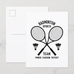 Invitation Carte Postale Équipe de Badminton