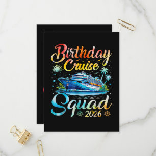 Invitation Carte Postale Équipe de croisière d'anniversaire 2026