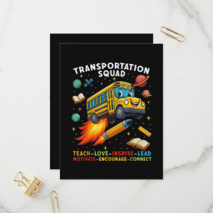 Invitation Carte Postale Équipe de transport Conducteur de bus scolaire drô