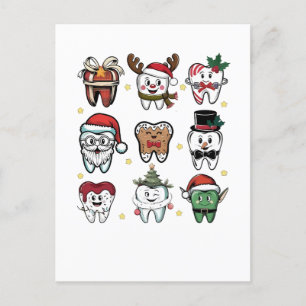 Invitation Carte Postale Équipe dentaire Dentiste Noël Vacances Xmas 