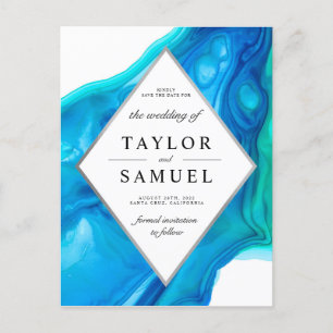 Invitation Carte Postale Ethereal Wave Beach Island Enregistrer la date Car