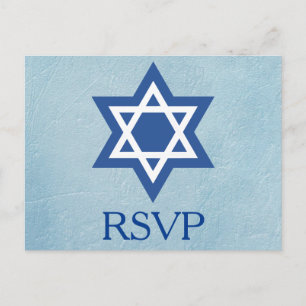 Invitation Carte Postale Étoile juive RSVP de David