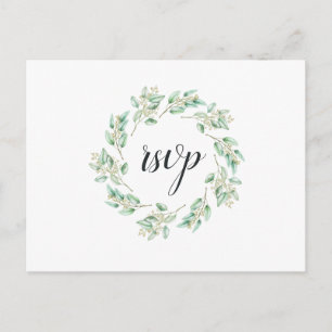Invitation Carte Postale Eucalyptus Eucalyptus RSVP avec choix de repas
