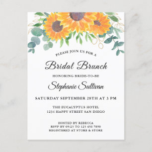 Invitation Carte Postale Eucalyptus Vert Floral Bridal Brunch