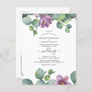 Invitation Carte Postale Eucalyptus Vert Mariage d'aquarelle Succulent