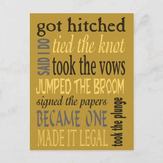 Invitation Carte Postale Euphémismes Soirée de mariage (Devant)