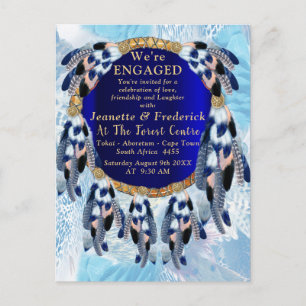 Invitation Carte Postale Exotic Blue Dream Catcher Fiançailles