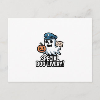 Invitation Carte Postale Facteur Boo – Fantôme Halloween Mignon de Livraiso